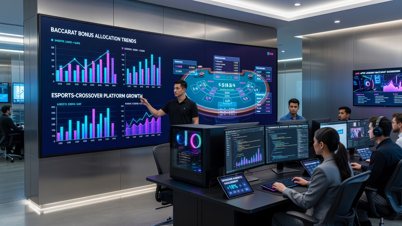 Data dashboard displaying baccarat tournament bonus tiers linked to esports participation metrics and allocation percentages