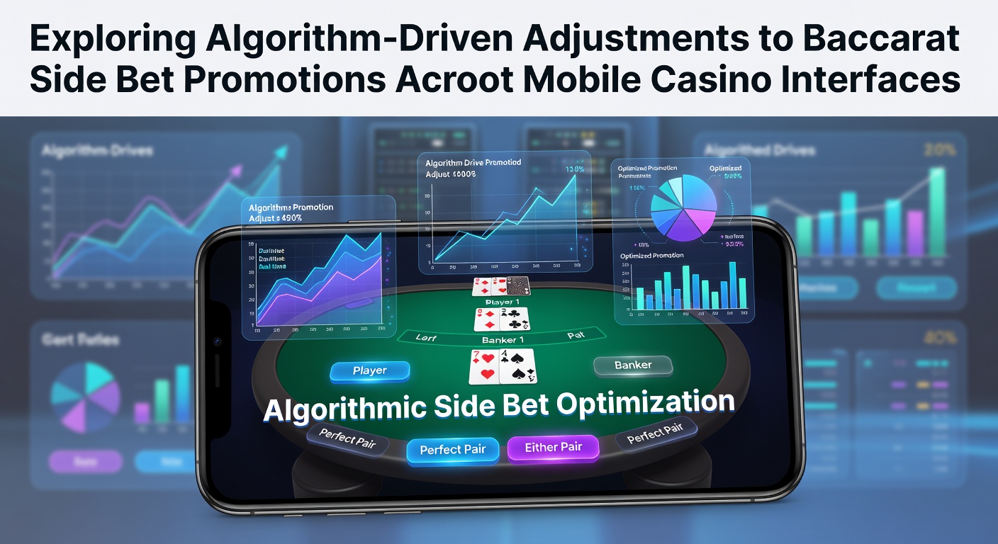 Mobile casino interface displaying dynamic baccarat side bet promotions adjusted by algorithms
