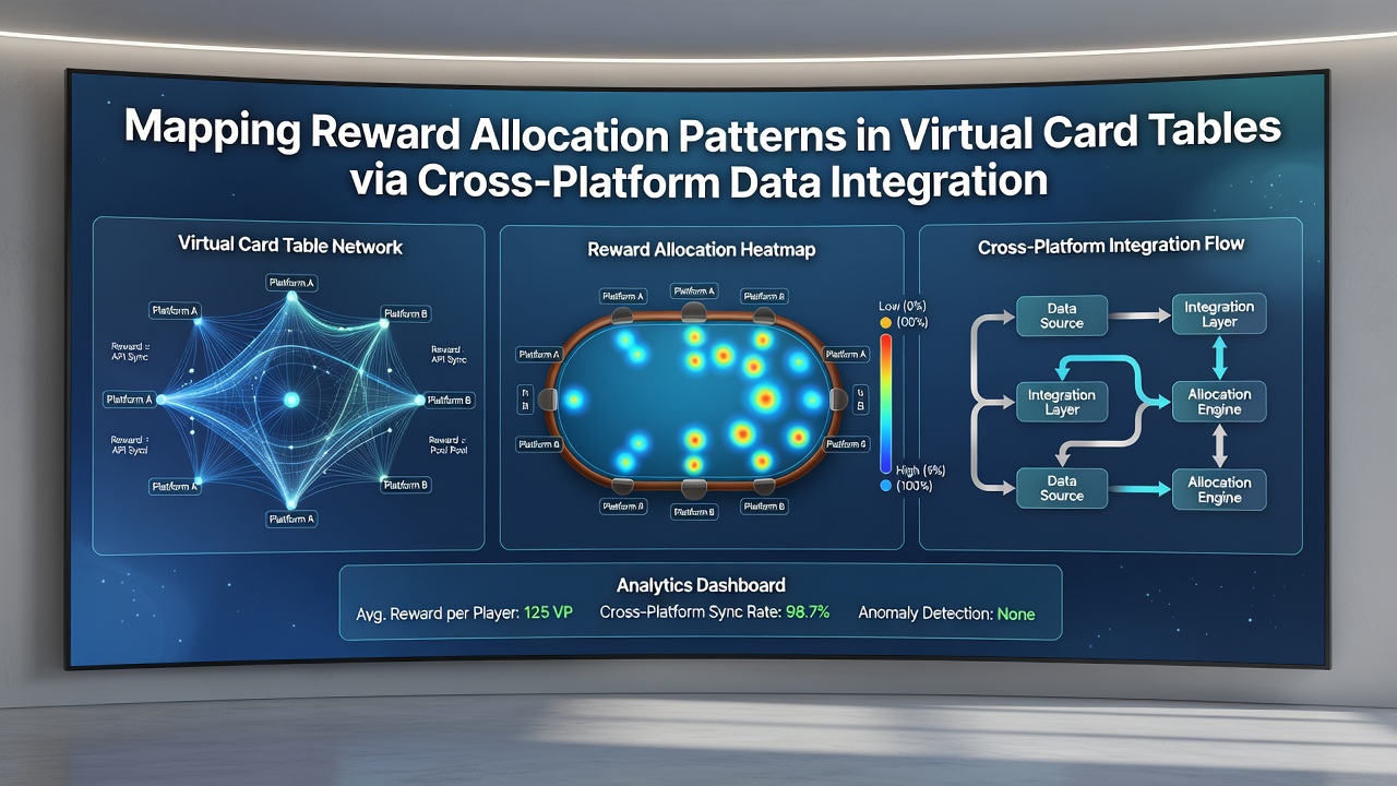 Network graph illustrating cross-platform data flows and reward allocation clusters in virtual card gaming environments