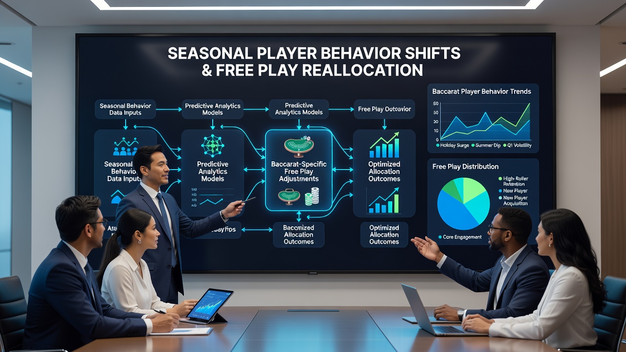 Data dashboard showing player migration trends and free play allocation adjustments in crypto baccarat environments