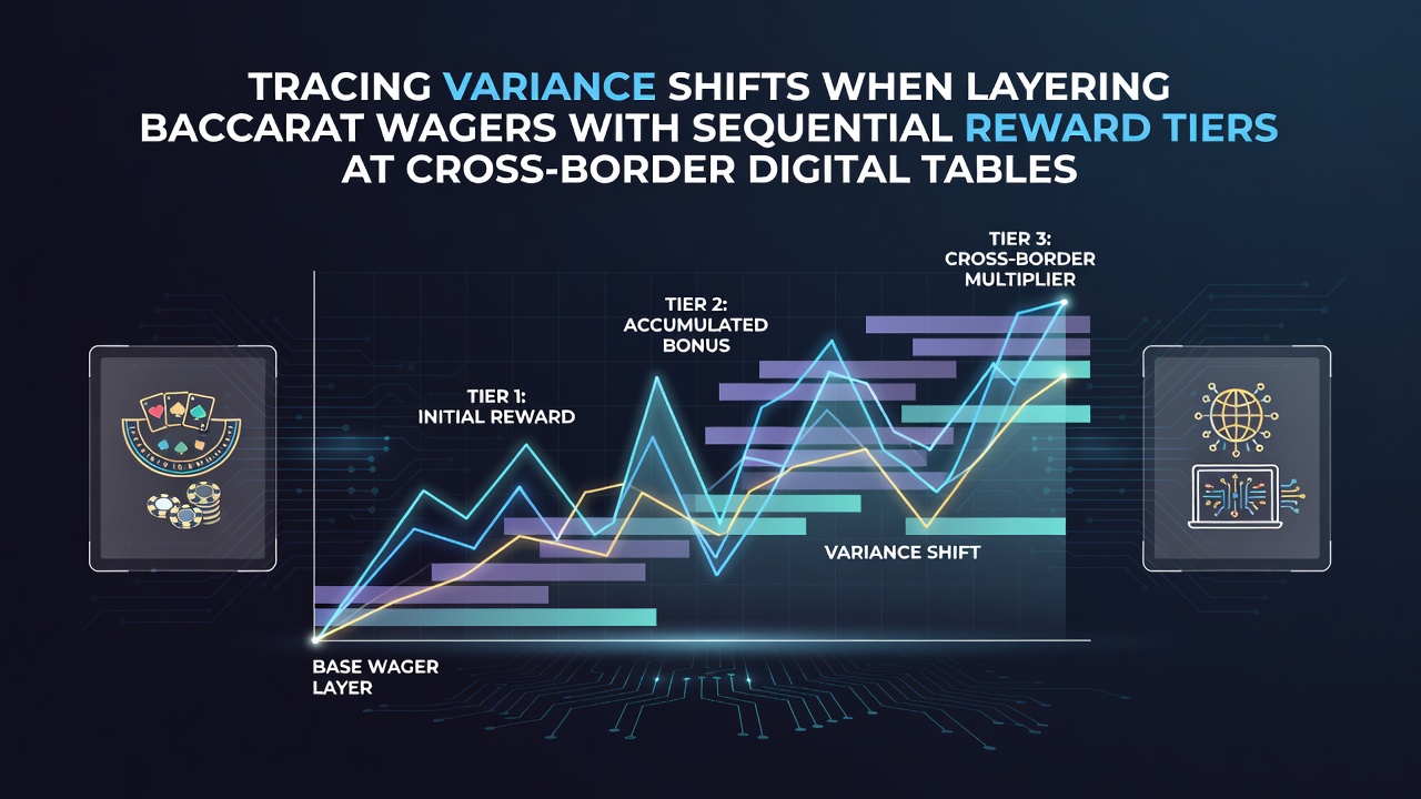 Baccarat players tracking variance shifts across layered wagers and reward tiers on digital tables